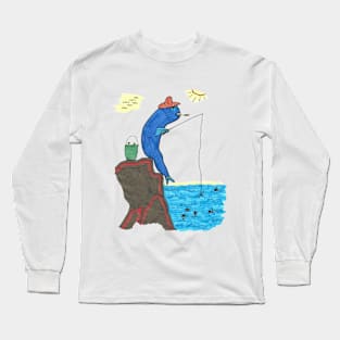 The whale fishes people. Long Sleeve T-Shirt